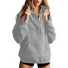Women S Loose Solid Color Long Sleeve Hooded Sweatshirt With Pockets