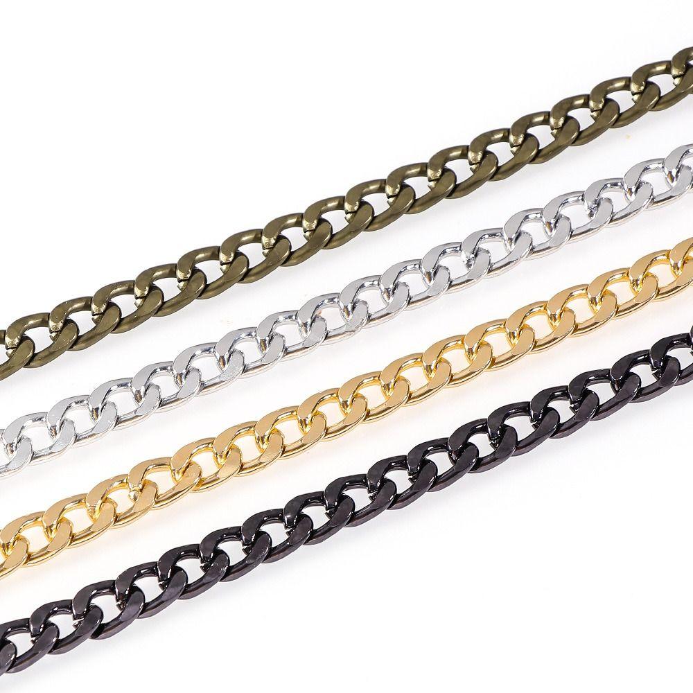 Metal Short Replacement Purse Chain Flat Chain Buckle Chain Bag Extension Chain Handbag Accessories DIY Purse Strap Extender