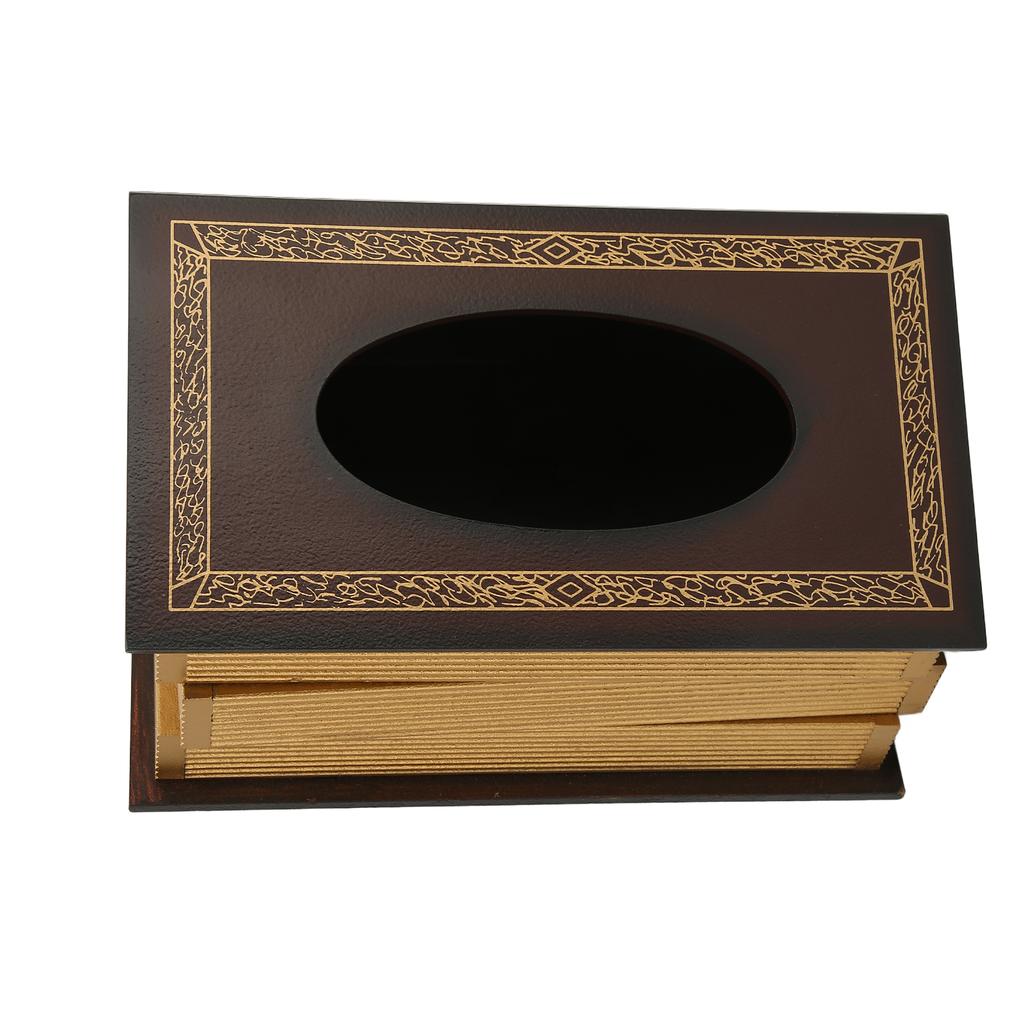 Book Shaped Wooden Tissue Box Decorative Vintage Napkin Storage Box for Massage Shop Red