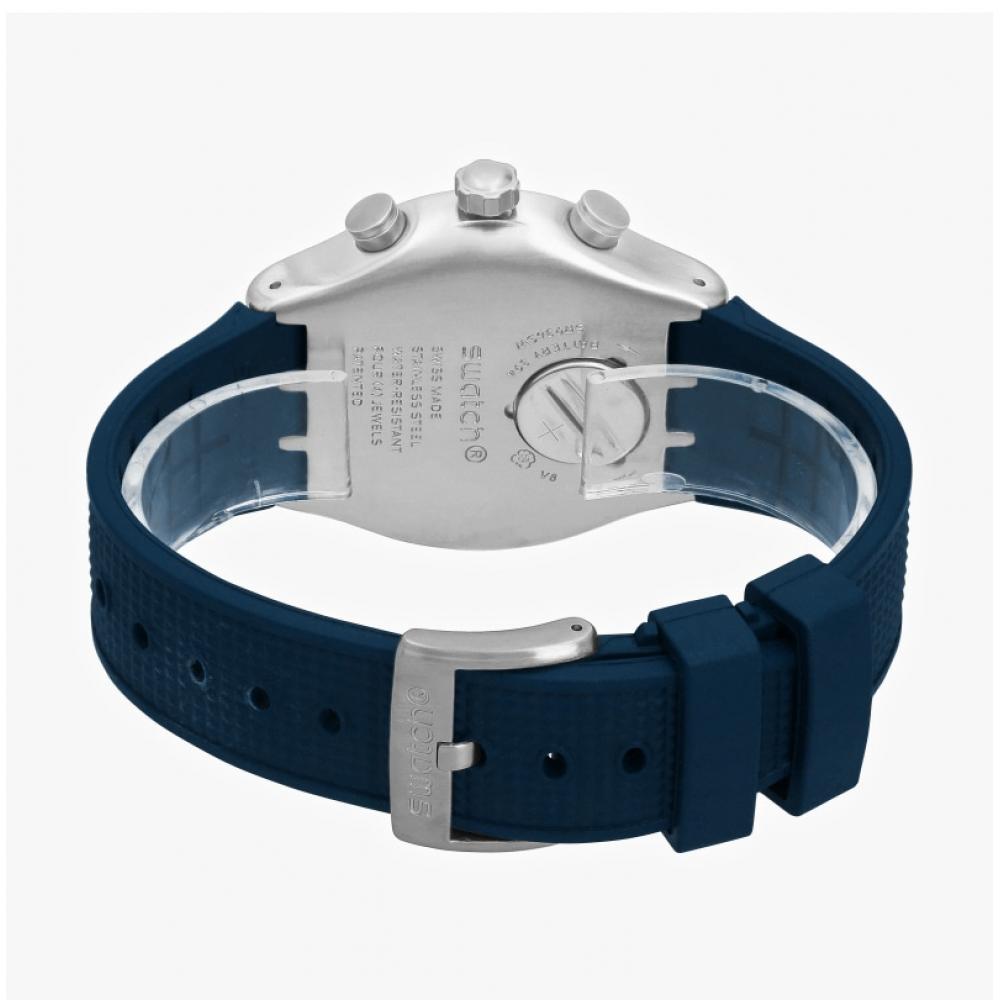 Swatch YvS454 Ирония Синий Сетка Хронограф Мужские Уретановые Часы