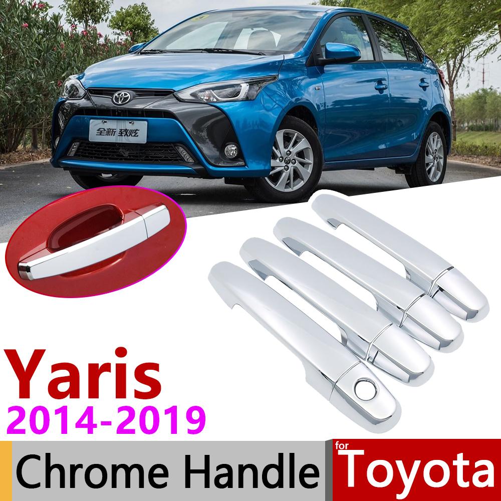 Для Toyota Yaris vitz XP150 2014~ Хромированные накладки на ручки наружных дверей автомобиля Аксессуары Наклейки Накладки Комплект 2015 2016 2017