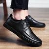 Round Head Shallow Mouth First Layer Cowhide Lace-up Business Casual Shoes Breathable Daily Work Versatile Flat Men's Leather Shoes