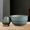 2 Pieces Traditional Japanese Matcha Bowl and Whisk Holder Porcelain Preparation Tool Tea with