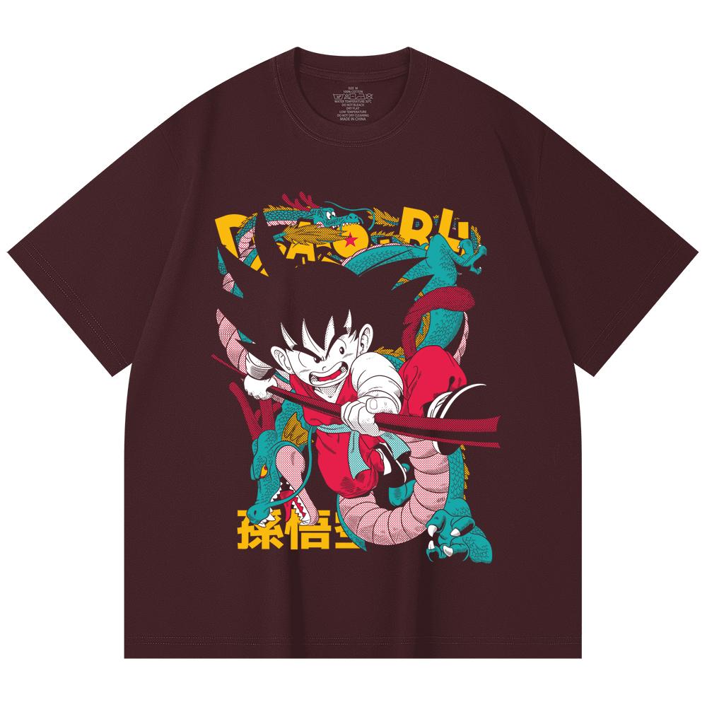 230 г/м² 100% хлопок Dragon Ball V35 Принт Goku Унисекс Тяжелая хлопковая футболка