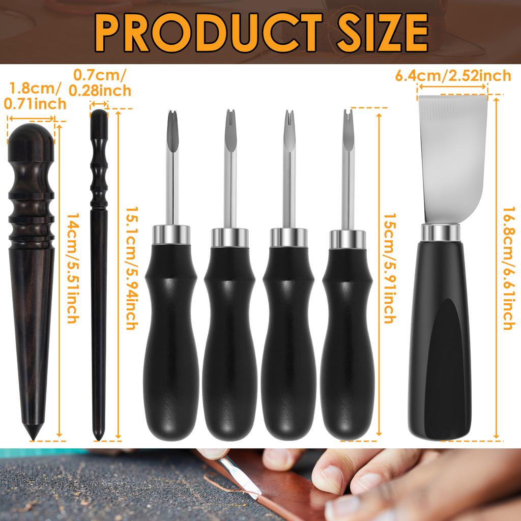 6/7 Pcs Leather Craft Tool Set Leather Edge Beveler Cutting Knife Working Tool Set,DIY Leather Handicrafts Cutting Tool