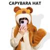 Soft Plush Capybara Scarf Warm Kapibara Gloves Cartoon Capibara Hat  Outdoor