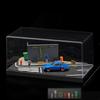 Shoucangjia Display Case for Tomica, Hot Wheels, Matchbox Cars 1:64 Scale Model Garage with Dust Cover, Street Fence Scene Diorama Parking Showcase