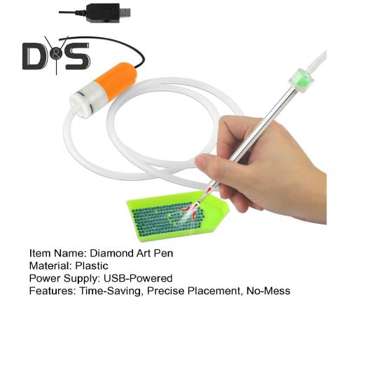 Вакуумная алмазная художественная ручка, электрический инструмент для размещения алмазов, без воска, с питанием от USB, вакуумная алмазная художественная ручка для самостоятельного алмазного искусства