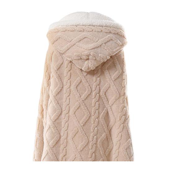 Накидка-шаль с капюшоном для дома и улицы теплая толстая двухсторонняя плюшевая машинка