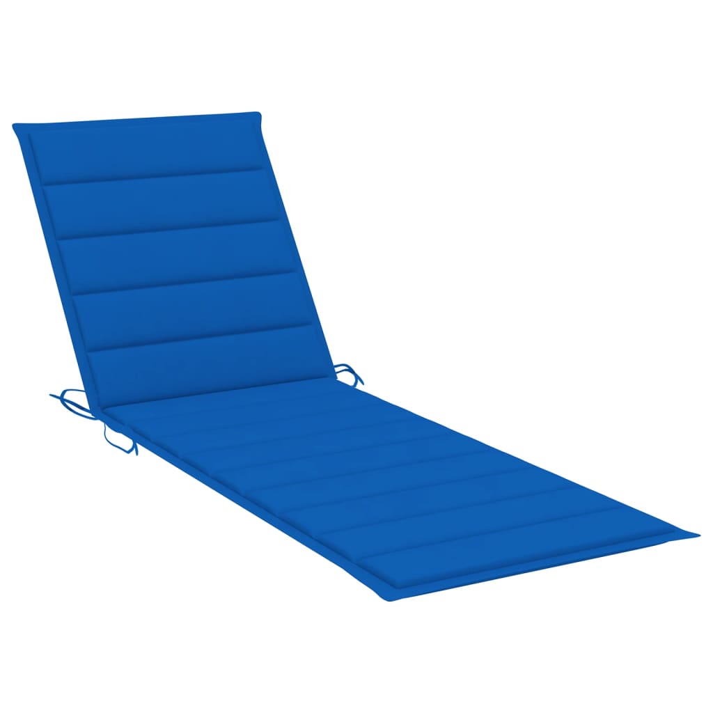 Sun Lounger with Table and Cushion Solid Acacia Wood