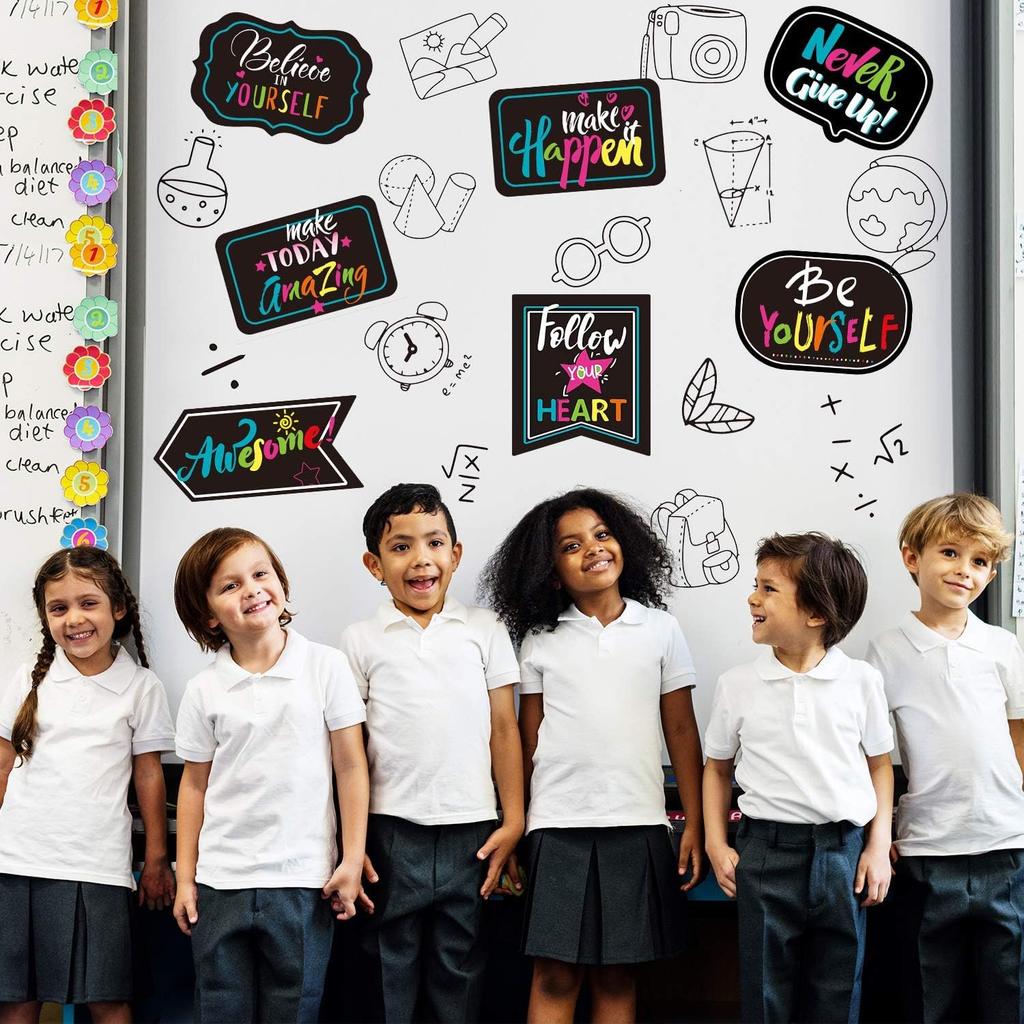 Classroom Decoration Poster Motivational Porch Sign with Positive Sayings Bulletin Board pirational Posters Banner for Students Teacher Classroom
