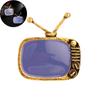Souvenir Party Nostalgic TV Badge Jewelry Cable Television Enamel FUNMOR Vintage Shape Alloy Women Men Brooch Pins Brooches Gray