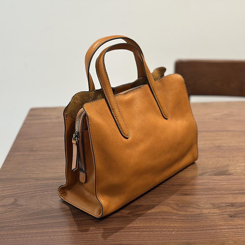 Johnature Сумка из натуральной кожи, повседневная универсальная сумка-тоут из мягкой коровьей кожи, женская сумка через плечо