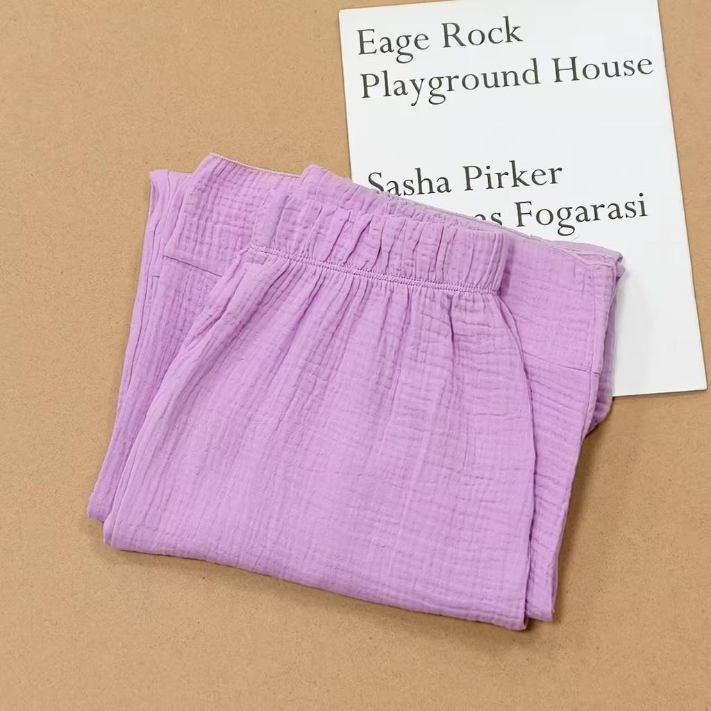 Textured Elastic Waist Pleated Wide-Leg Pants - Comfortable, Casual, Versatile, Slimming Women's Style