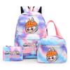 3Pcs/set  Printed Backpack with Lunch Bag Pencil Case Boy Girl Knapsack Teenage Student Large Capacity Colorful Bookbag
