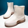 Новые женские удобные непромокаемые сапоги, уличная нескользящая водонепроницаемая женская обувь, модные повседневные теплые непромокаемые сапоги, резиновые бахилы