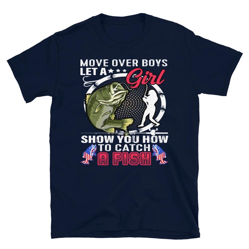 Girl Fishierman Fishing Fish Nature Outdoors T-Shirt