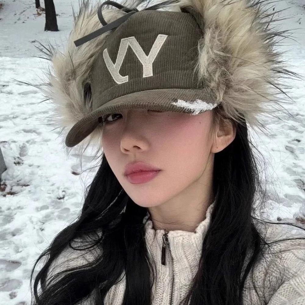 Вельветовая Бейсболка в Корейском Стиле Повседневная Кепка с Козырьком Y2k Ретро Бейсболка с Пером Ежедневная