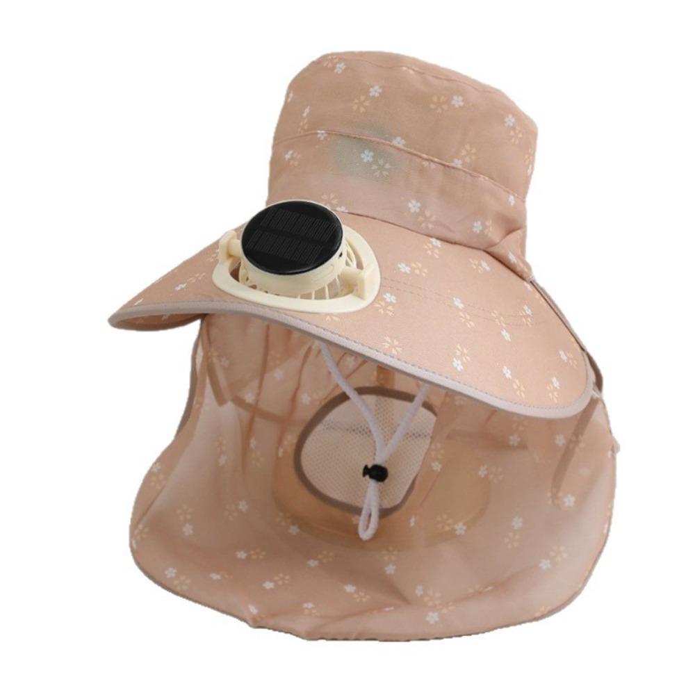 USB Charging Solar Fan Cap Anti-UV Cooling Fan Hat Women Sun Hat Fisherman Hat Summer Season