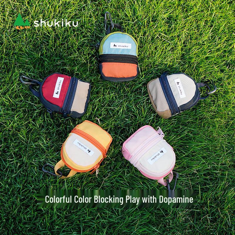 SHUKIKU Классический Мини-кошелек с цветовыми блоками Дофамин