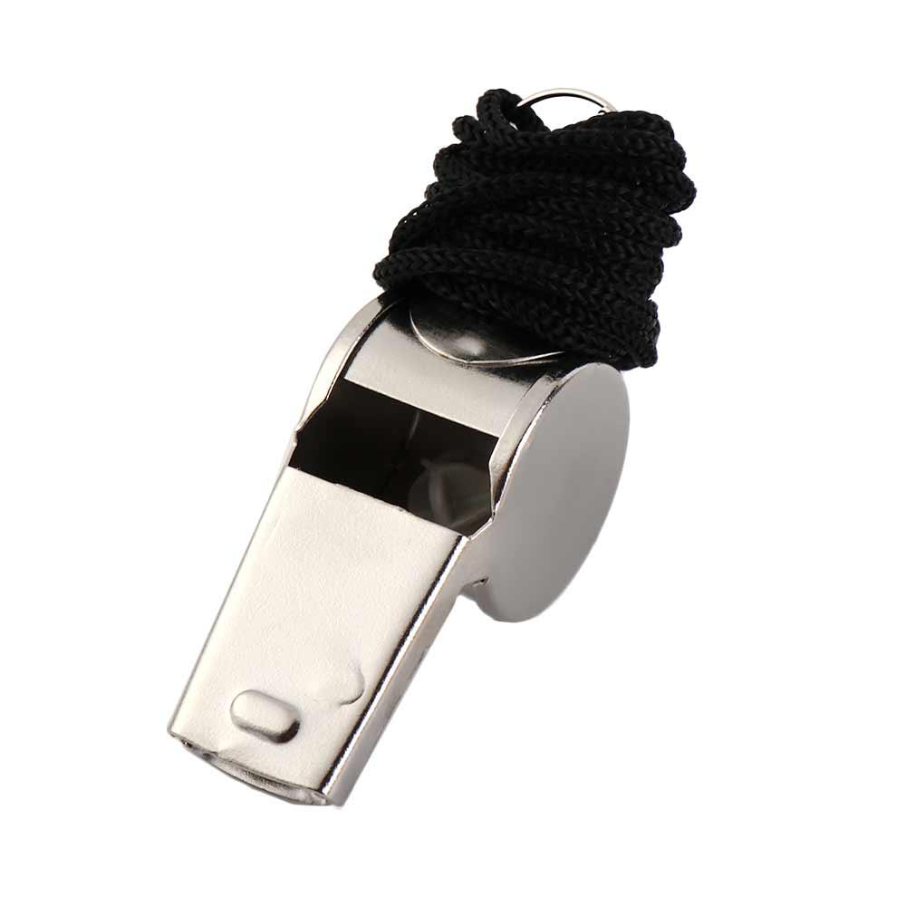 Loud Stainless Steel Whistles with Rope Sport Whistle Team Sport Metal Whistle Referee