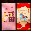 6pcs Chinese Style New Year Red Envelope Cartoon Red Pockets Lucky Money Bag  Celebration Event