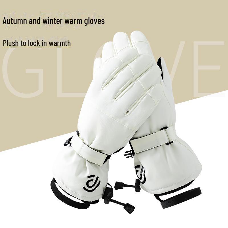 Men's Cold-Proof Thick Velvet Windproof Touchscreen Ski & Motorcycle Gloves for Winter Outdoor Activities