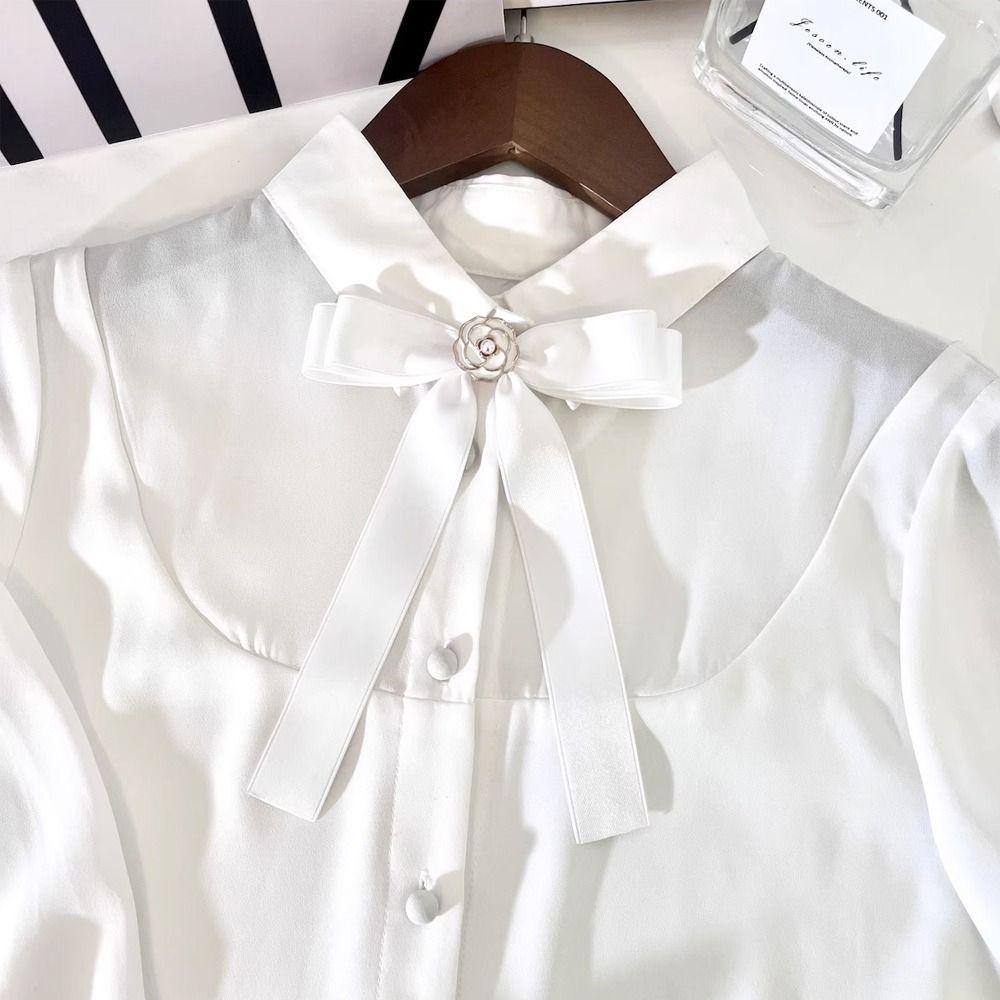 Rhinestone Shirt Brooch Simple Collar Texture Bowknot Accessories Bow Tie School Student