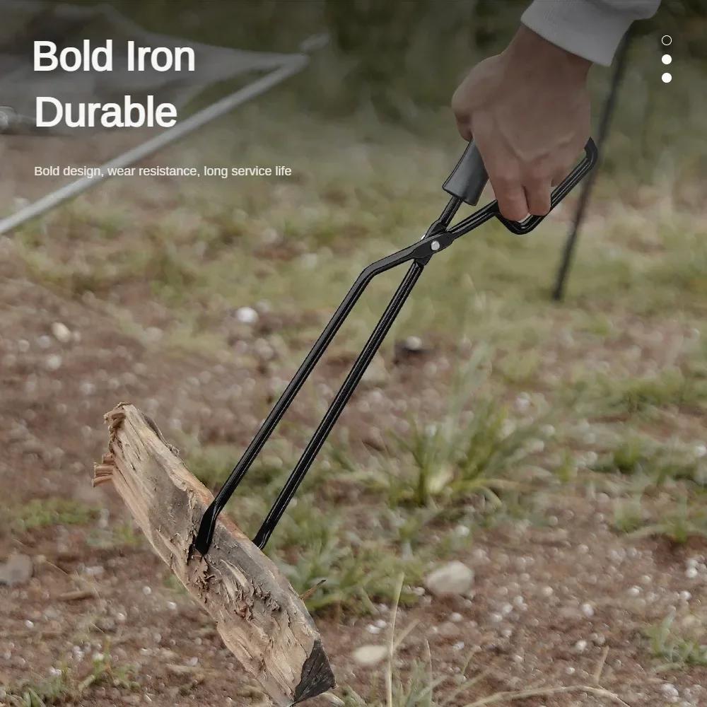 Угольные зажимы для барбекю Щипцы для сжигания барбекю Зажим для древесного угля Щипцы с клювом из утиного угля Негорячая ручка из цельного дерева Угольные зажимы Инструмент для барбекю