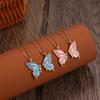 Creative Double Butterfly Oil Drop Necklace Friendship Gift Set