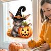Halloween Window Sticker Removable Static Cling Sticker Cartoon Animal Dwarf Window Cling for Living Room Dining Room Glass Door