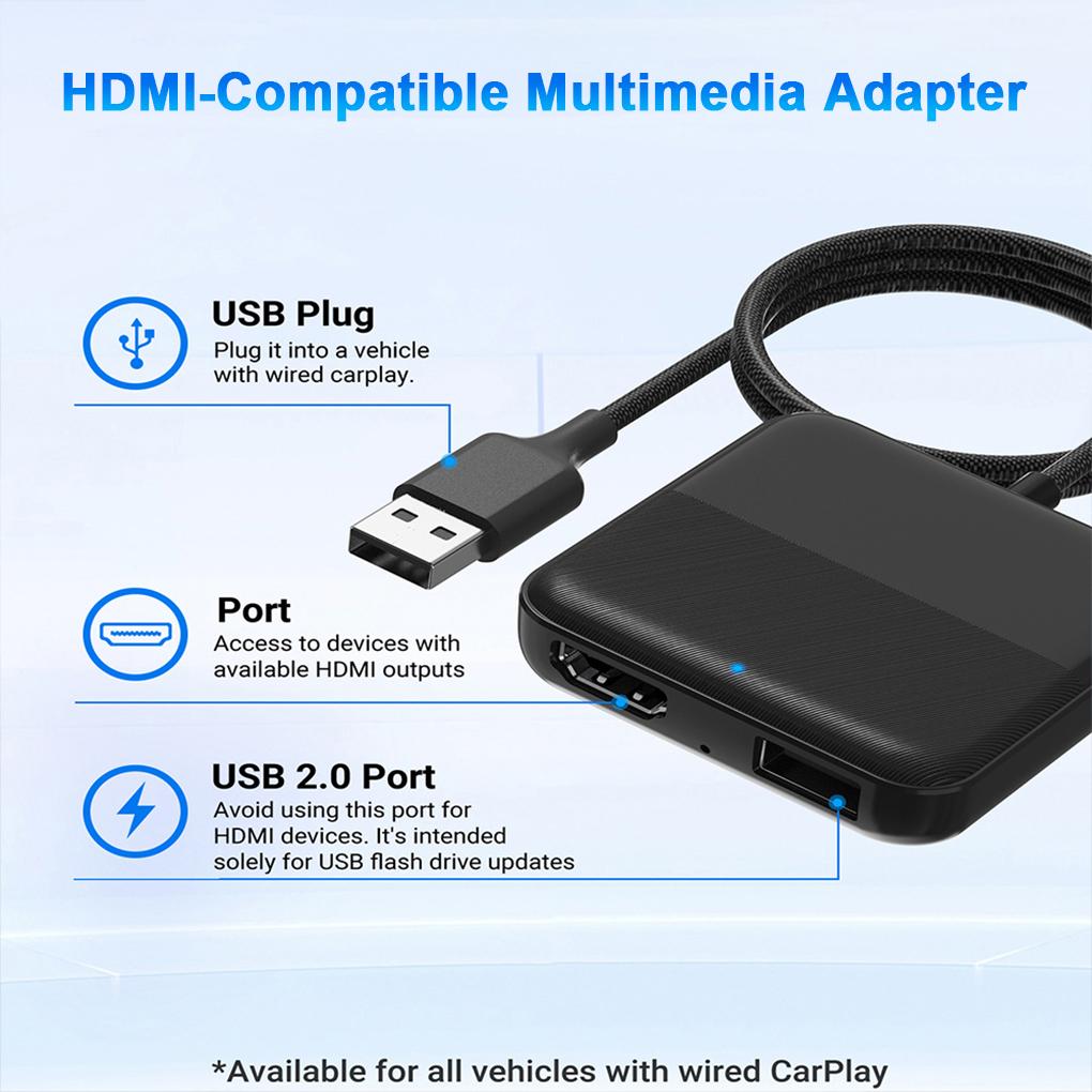 Car TV Mate Видеоконвертер для HDMI-совместимого выхода для TV Sticks Set-top Boxes Игровые консоли для проводного CarPlay Car