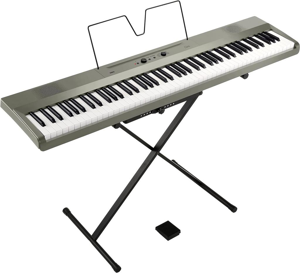 KORG KORG Электронное пианино 88 клавиш Liano L1SP Толщина 7 см 6 кг Легкий корпус Легко играть Клавиатура с легким касанием Стойка и педаль в комплекте Металлический