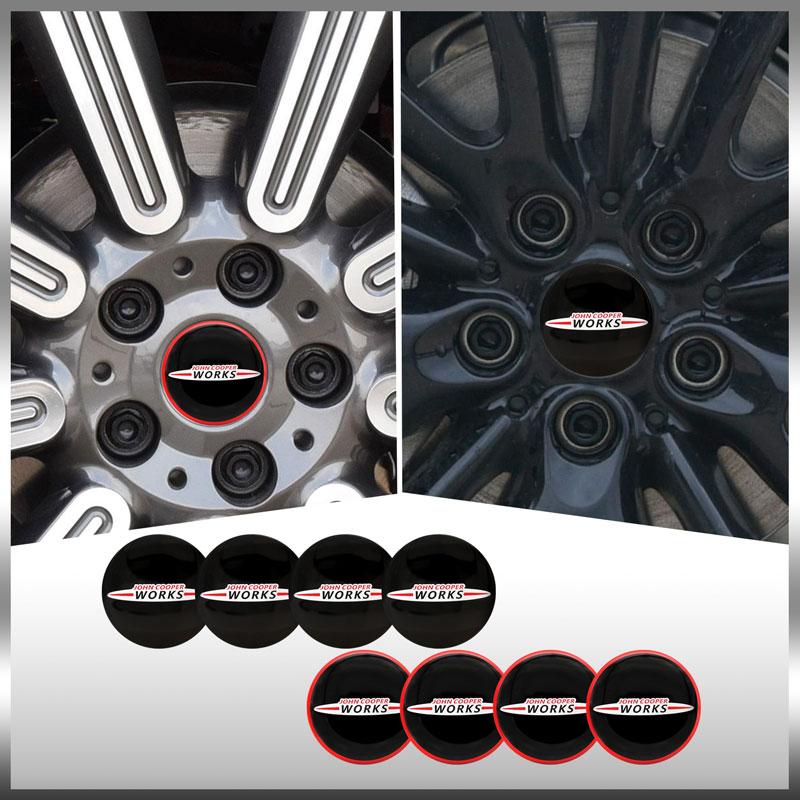 For mini fa14PCS 56mm JCW John Cooper Works Logo Car Wheel Center Hub Cap Rim Refit Badge Cover For Mini Coopers Clubman R56 R52 F55 F56 R60