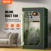 VEVOR Inline Duct Fan, 152.4mm 323.7 CFM with Variable Speed Controller, Quiet AC-motor Ventilation Exhaust Fan for Cooling Booster, Grow Tents