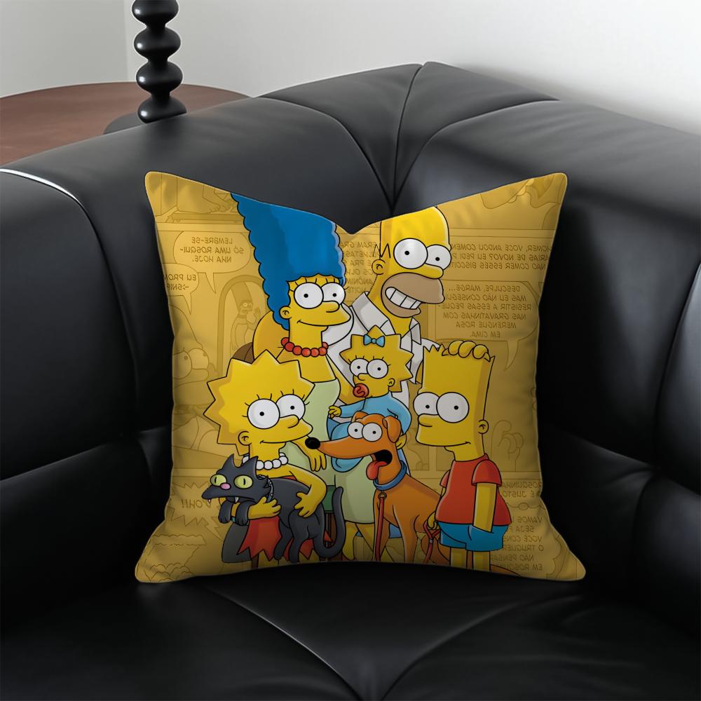 TThe Simpsons Cushion Cover Pillow Case Antidustmite Invisible zipper silky plush cushion