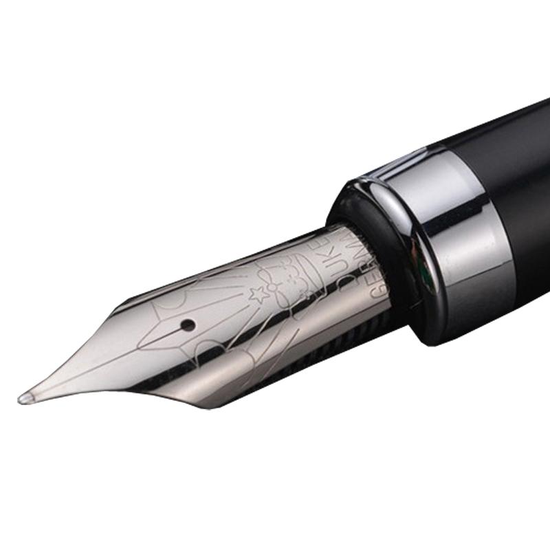 Duke Черный и Серебряный Углеродное Волокно Изогнутое Перо Каллиграфическая 0.8MM И Перьевая Ручка Для Письма Ручка GFP015