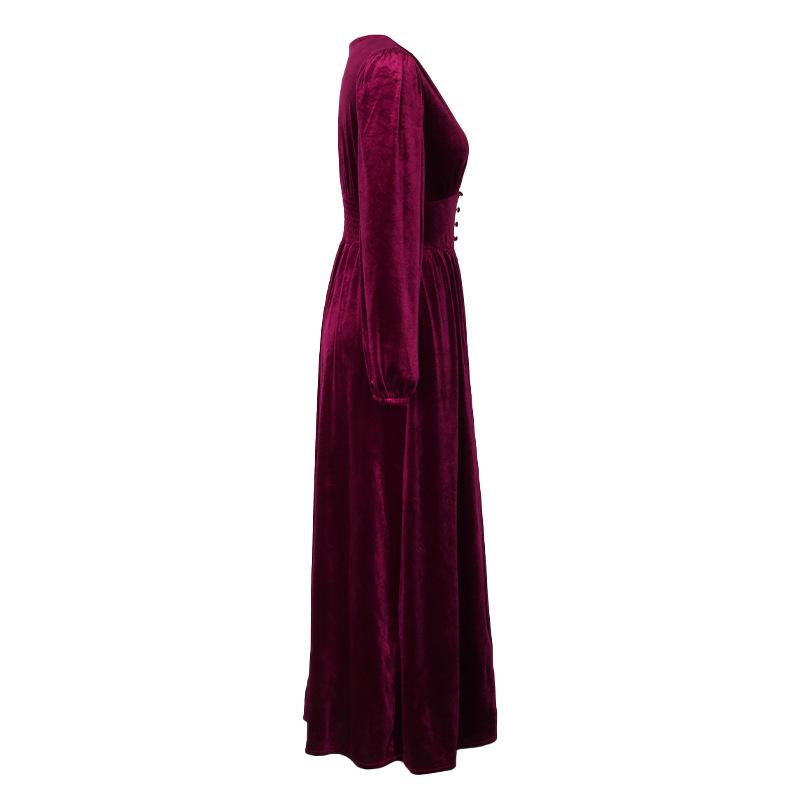 Весенние и осенние женские платья. Бархатные трикотажные платья. Темпераментные элегантные длинные платья.