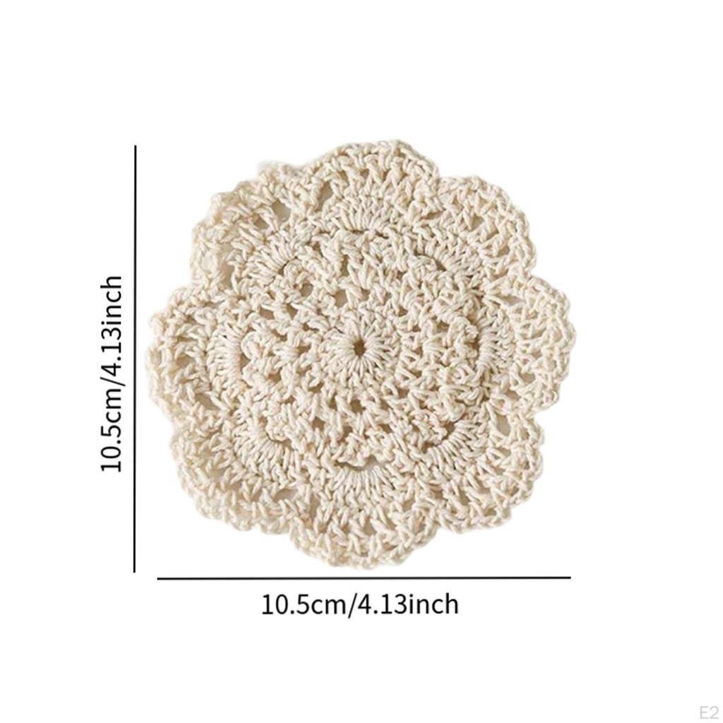 6 шт. хлопчатобумажные вязаные крючком подставки под стаканы коврики для стола коврики для вечеринки