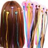 6pcs Girls Colorful Heart Wigs Ponytail Hair Ornament Princess Hair Claw Clips Twist Braid Headwear Kids Girls Hair Accessories