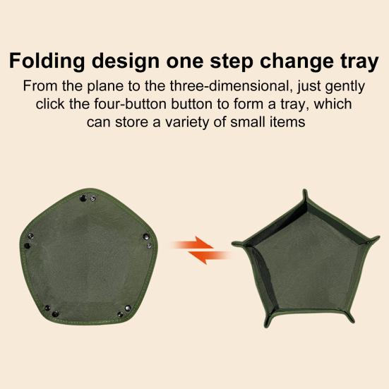 Лоток для хранения на открытом воздухе с кнопкой-защелкой из водонепроницаемой ткани Оксфорд, портативный складной пятиугольный лоток-органайзер, держатель для контейнера