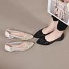 Hollow Out Sparkling Diamond Pointed Shoes for Women Spring and Summer Shoes with Thick Heels and Soft Soles Single Shoes