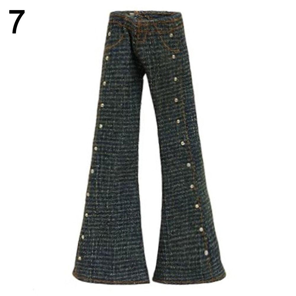 Мода для куклы OB22 Повседневная одежда Цветочные джинсы Одежда Аксессуары Кожаные брюки Кукольные брюки