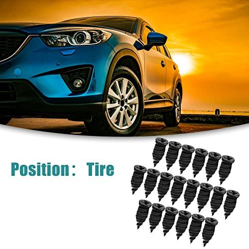 ACROPIX Резиновый гвоздь Быстрый инструмент для шин Самообслуживание 13x6мм Черный 20шт