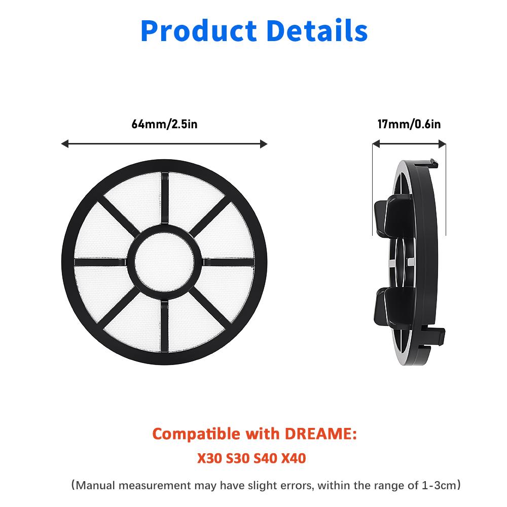Base Station Dust Collection Filter For Dreame X30 S30 S40 X40 Robot Vacuum Cleaner Accessories Dust Bag Rear Small Filter Parts