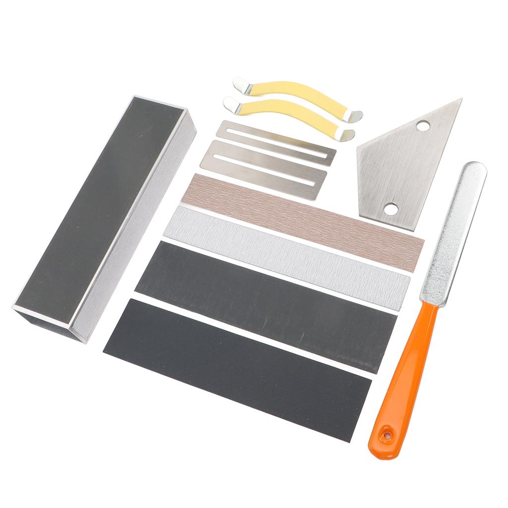 11 Pieces Guitar Grinding Tools Fret File Leveling Bar String Spreader Polishing Sandpaper