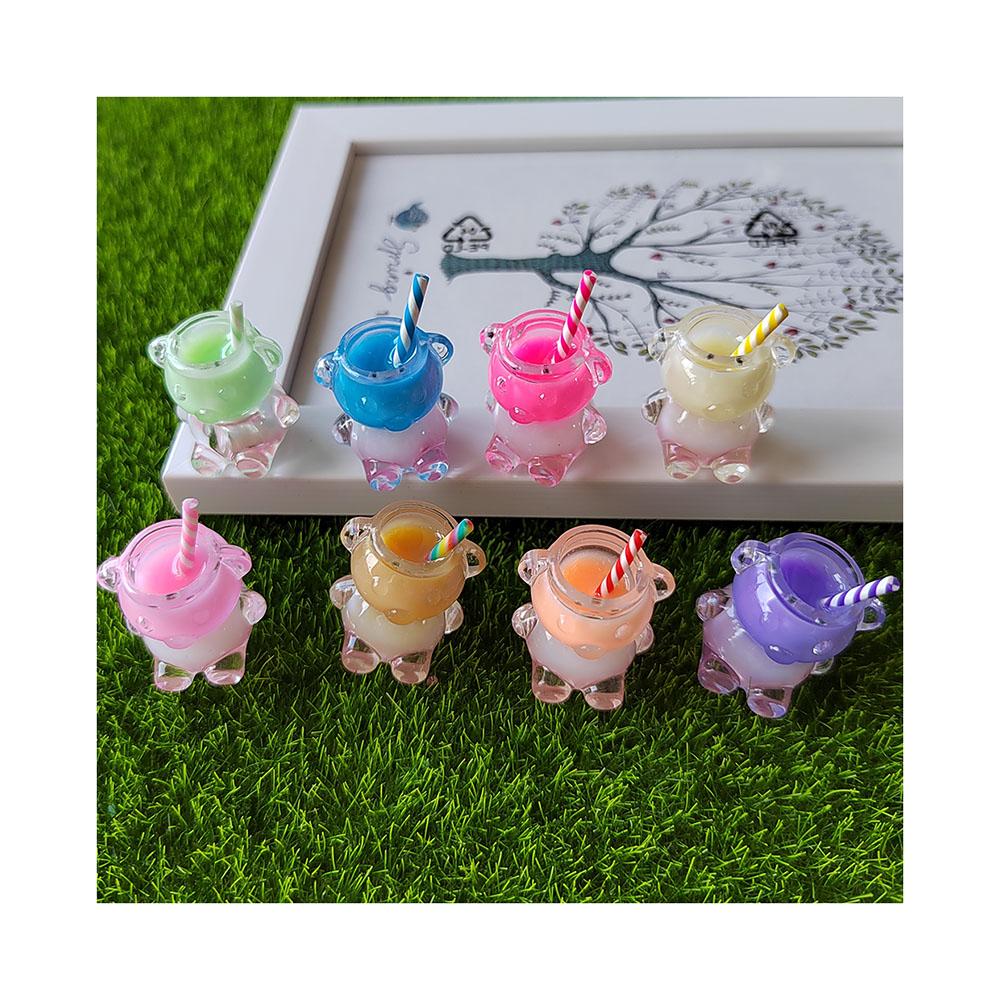 Dollhouse Miniature Bear Shape Ice Cup Summer Ice Cream Milk Tea Drink Cup DIY Making Doll House Accessories Decor