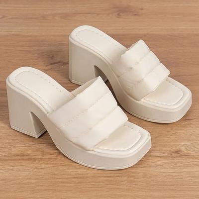 Женские летние туфли на высоком каблуке без застежек на толстой подошве, женские деловые туфли для офиса, толстые каблуки, высокие каблуки, квадратные носки, Zapatos Mujer