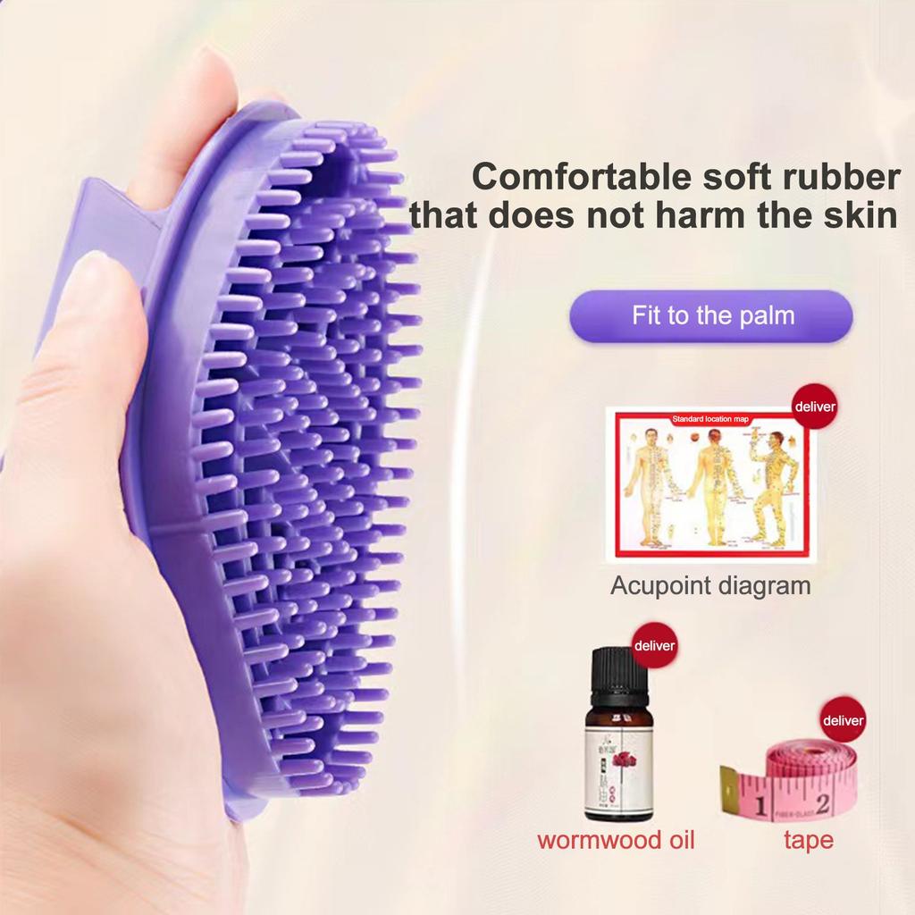 Набор для массажа от целлюлита Массажное масло Акупрессура Карта Удаление Щетка Петля Щетка Подходит для женщин и мужчин, 10 мл