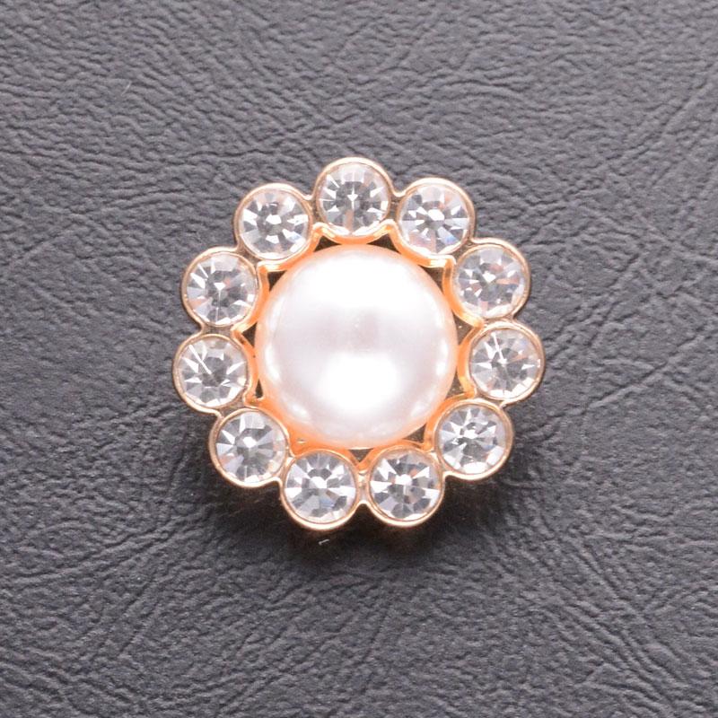 5Pcs Luxury Rhinestone Pearl Flower Shirts Buttons Fashion Bridal Wedding Dresses Decorative Buttons Sewing Apparel Accessories